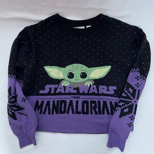 H&M X Star Wars Mandalorian Baby Yoda Grogu Cropped Sweater Top | US Youth 16/18